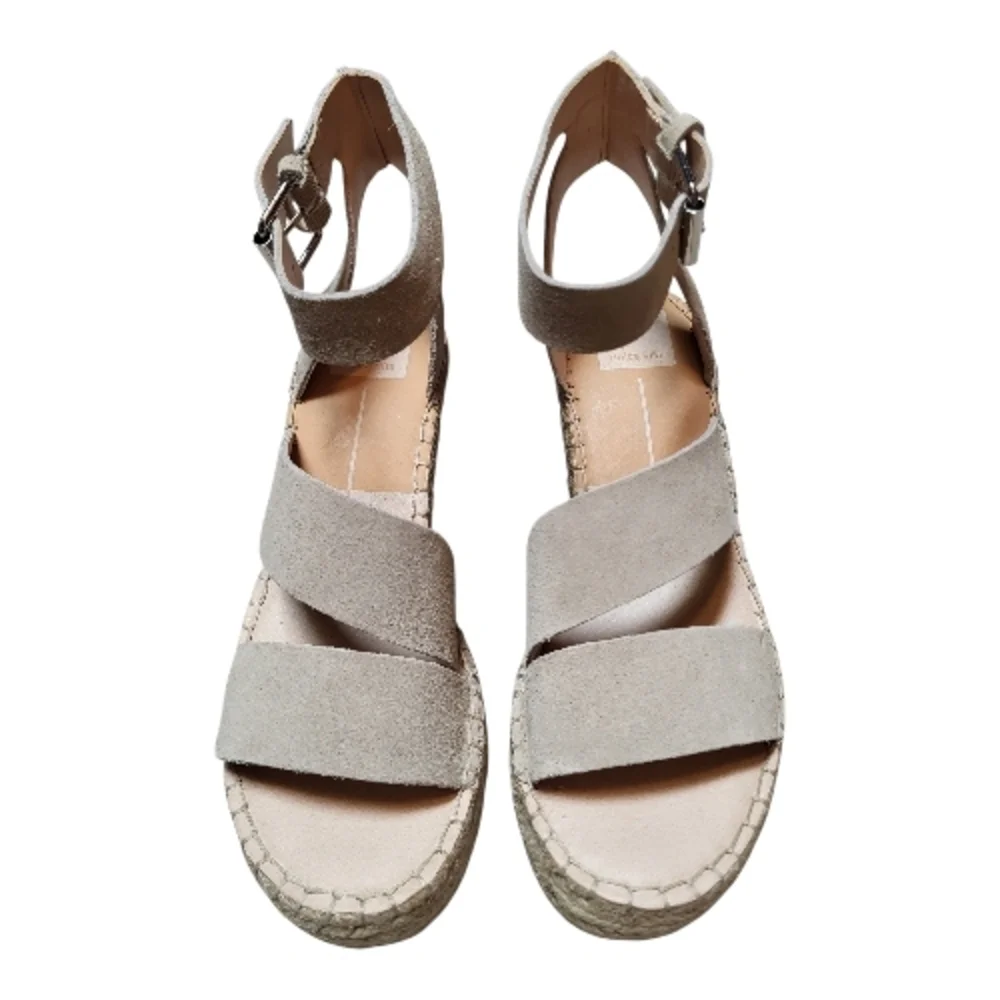 Dolce Vita Tan Suede Shayla Espadrille Wedge Sandals - Size 8.5M